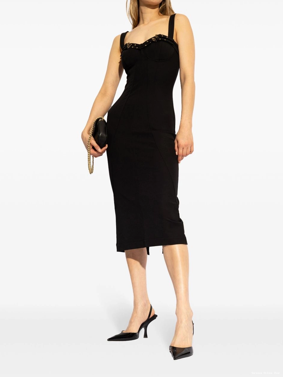 Affordable dress Women Versace Jeans midi Couture buckled-trim 0701